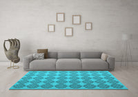 Machine Washable Abstract Light Blue Contemporary Rug, wshcon1056lblu