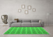 Machine Washable Abstract Green Contemporary Area Rugs in a Living Room,, wshcon1056grn