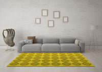 Machine Washable Abstract Yellow Contemporary Rug, wshcon1056yw