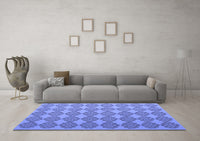 Machine Washable Abstract Blue Contemporary Rug, wshcon1056blu