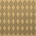 Square Abstract Brown Contemporary Rug, con1056brn