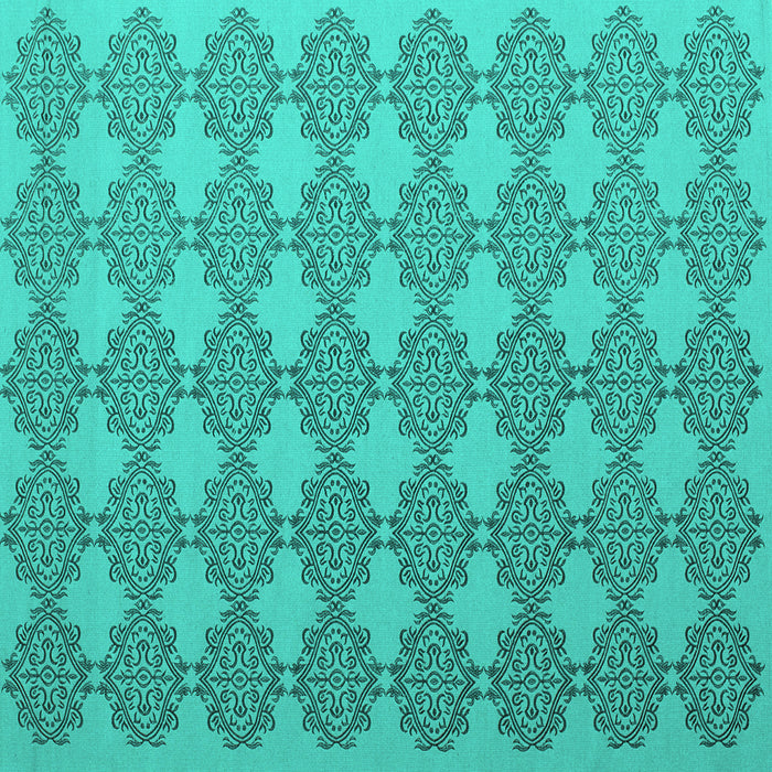 Square Abstract Turquoise Contemporary Rug, con1056turq