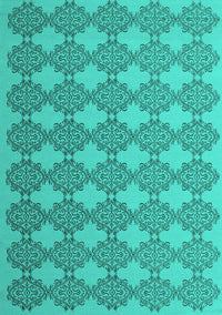 Abstract Turquoise Contemporary Rug, con1056turq