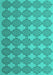 Machine Washable Abstract Turquoise Contemporary Area Rugs, wshcon1056turq