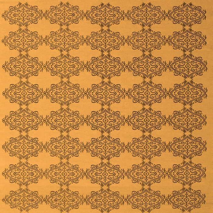 Round Machine Washable Abstract Orange Contemporary Area Rugs, wshcon1056org