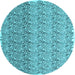 Round Abstract Light Blue Contemporary Rug, con1057lblu