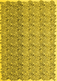 Abstract Yellow Contemporary Rug, con1057yw