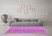 Machine Washable Abstract Pink Contemporary Rug in a Living Room, wshcon1057pnk