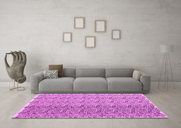Machine Washable Abstract Pink Contemporary Rug in a Living Room, wshcon1057pnk