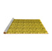 Sideview of Machine Washable Abstract Yellow Contemporary Rug, wshcon1057yw