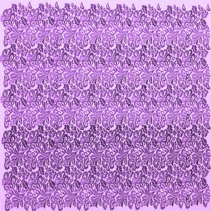 Square Abstract Purple Contemporary Rug, con1057pur