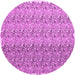 Round Machine Washable Abstract Pink Contemporary Rug, wshcon1057pnk