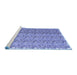 Sideview of Machine Washable Abstract Blue Contemporary Rug, wshcon1057blu