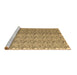 Sideview of Machine Washable Abstract Brown Contemporary Rug, wshcon1057brn