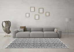 Machine Washable Abstract Gray Contemporary Rug in a Living Room,, wshcon1057gry
