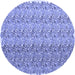 Round Abstract Blue Contemporary Rug, con1057blu