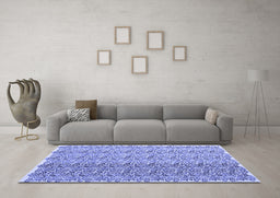 Machine Washable Abstract Blue Contemporary Rug in a Living Room, wshcon1057blu