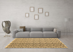 Machine Washable Abstract Brown Contemporary Rug in a Living Room,, wshcon1057brn