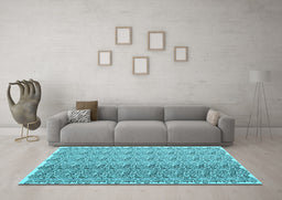 Machine Washable Abstract Light Blue Contemporary Rug in a Living Room, wshcon1057lblu
