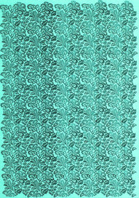 Abstract Turquoise Contemporary Rug, con1057turq