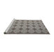 Serging Thickness of Machine Washable Contemporary Dark Gray Rug, wshcon1058