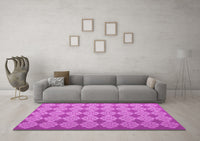 Machine Washable Abstract Pink Contemporary Rug, wshcon1058pnk