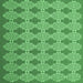 Square Abstract Emerald Green Contemporary Rug, con1058emgrn