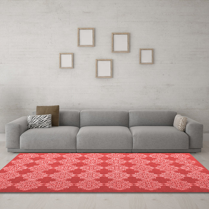 Contemporary Red Washable Rugs