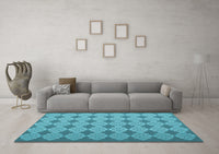 Machine Washable Abstract Light Blue Contemporary Rug, wshcon1058lblu