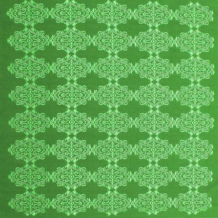 Round Machine Washable Abstract Green Contemporary Area Rugs, wshcon1058grn