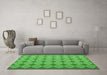 Machine Washable Abstract Green Contemporary Area Rugs in a Living Room,, wshcon1058grn