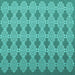 Square Machine Washable Abstract Turquoise Contemporary Area Rugs, wshcon1058turq