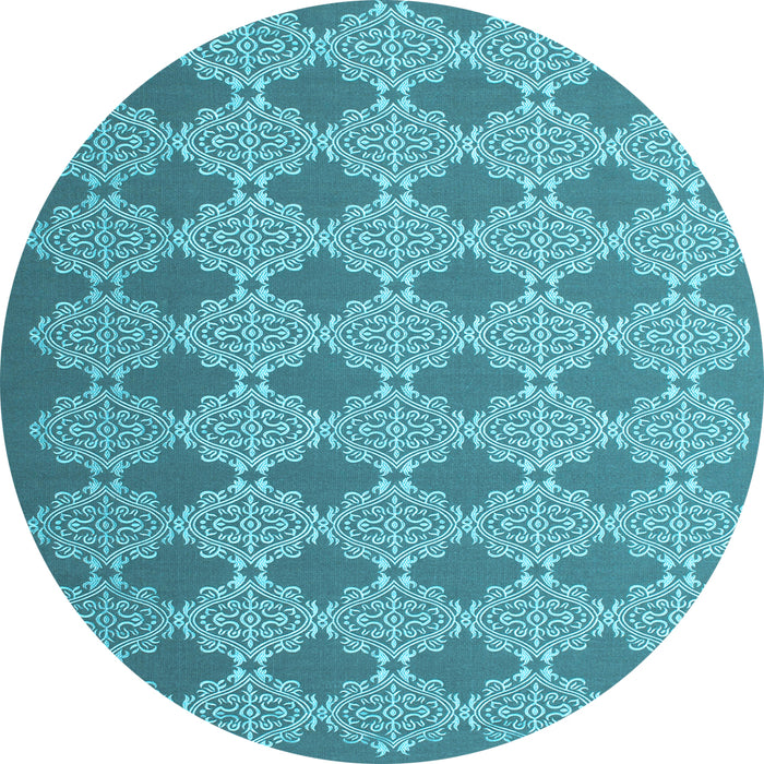 Round Abstract Light Blue Contemporary Rug, con1058lblu