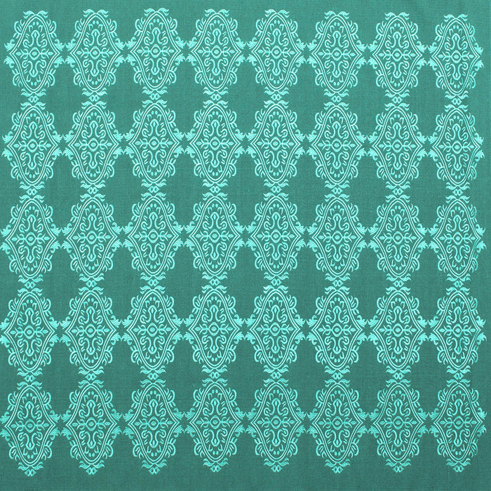 Square Abstract Turquoise Contemporary Rug, con1058turq