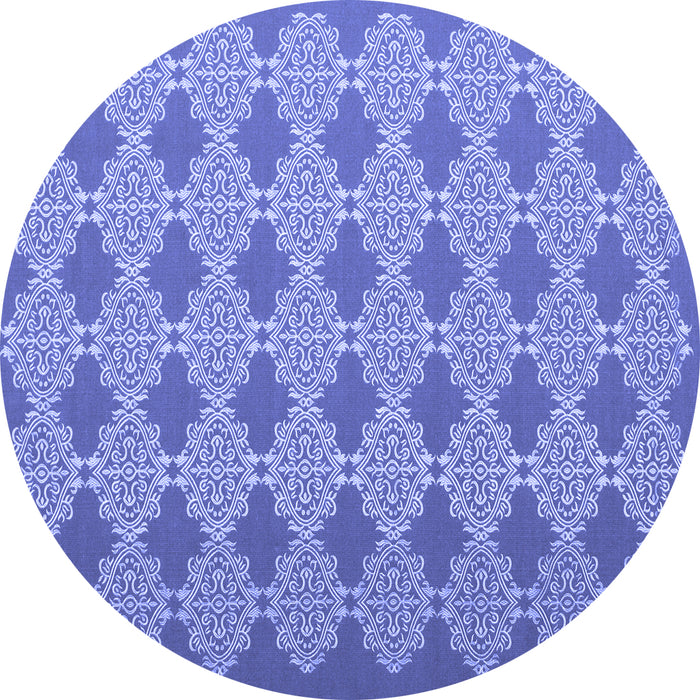 Round Machine Washable Abstract Blue Contemporary Rug, wshcon1058blu