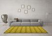 Machine Washable Abstract Yellow Contemporary Rug in a Living Room, wshcon1058yw