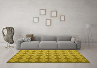 Machine Washable Abstract Yellow Contemporary Rug, wshcon1058yw