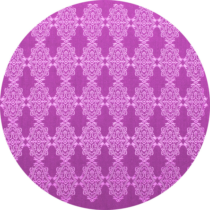 Round Abstract Pink Contemporary Rug, con1058pnk