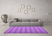 Machine Washable Abstract Purple Contemporary Rug, wshcon1058pur