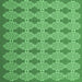 Square Machine Washable Abstract Emerald Green Contemporary Area Rugs, wshcon1058emgrn