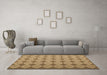 Machine Washable Abstract Brown Contemporary Rug in a Living Room,, wshcon1058brn