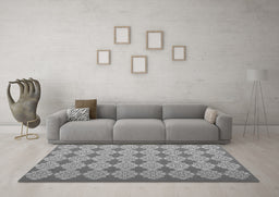 Machine Washable Abstract Gray Contemporary Rug in a Living Room,, wshcon1058gry