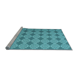 Sideview of Machine Washable Abstract Light Blue Contemporary Rug, wshcon1058lblu