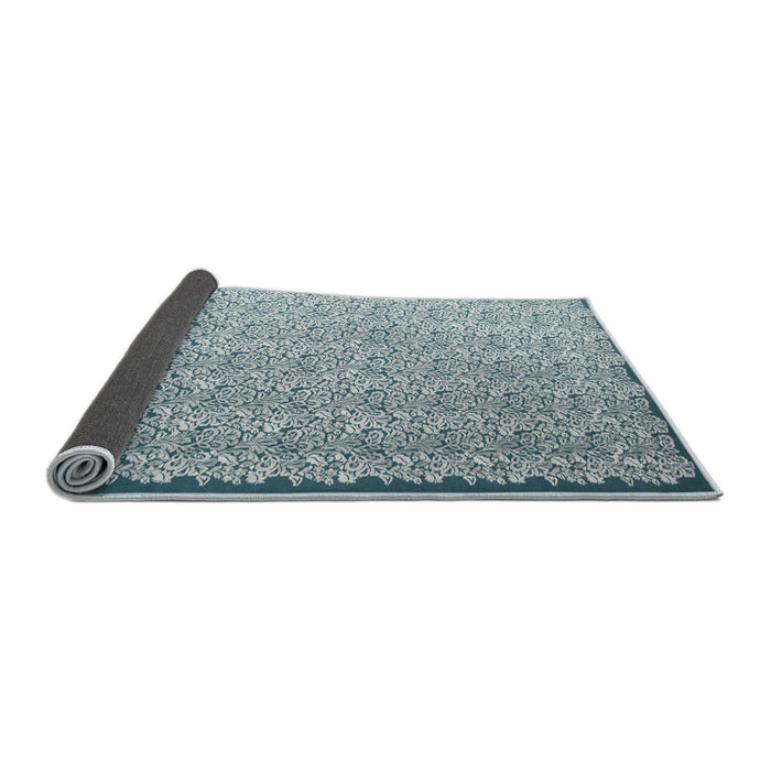 Thickness of Contemporary Light Steel Blue Modern Rug, con1059