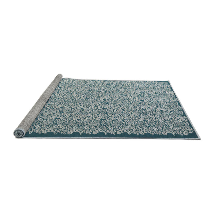 Serging Thickness of Machine Washable Contemporary Light Steel Blue Rug, wshcon1059