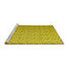 Sideview of Machine Washable Abstract Yellow Contemporary Rug, wshcon1059yw