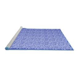 Sideview of Machine Washable Abstract Blue Contemporary Rug, wshcon1059blu