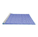 Sideview of Machine Washable Abstract Blue Contemporary Rug, wshcon1059blu