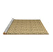 Sideview of Machine Washable Abstract Brown Contemporary Rug, wshcon1059brn