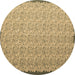 Round Abstract Brown Contemporary Rug, con1059brn